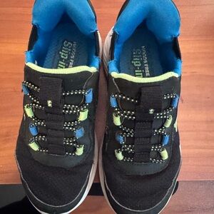 Sz 13 kids Skechers Black and Blue Sneakers with Sleek Mesh Design